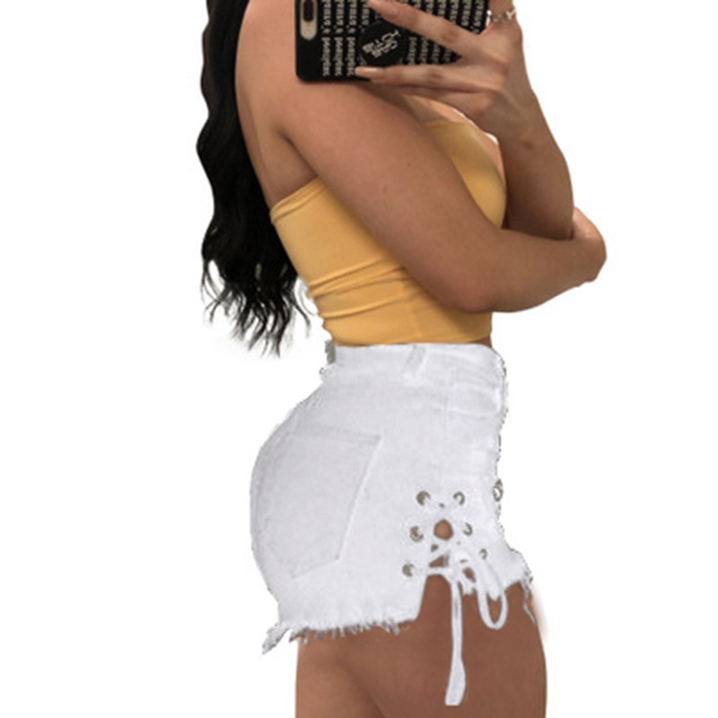 Y2k Women's Shorts Low Rise Mi - Shorts Denim Frayed recension och pris