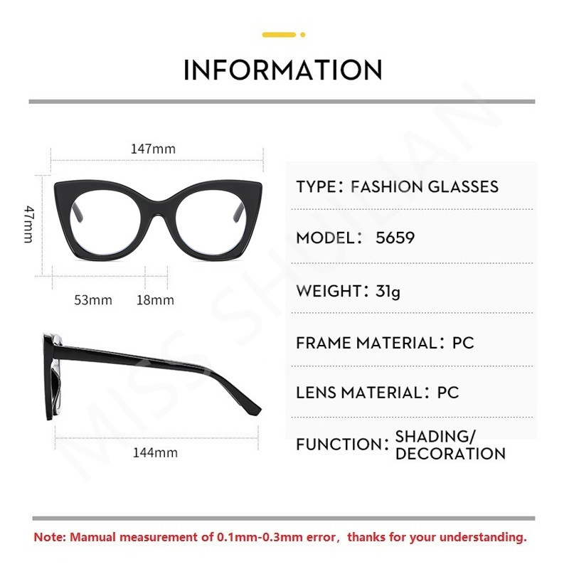 New Fashionable Women Eyeglass - Sunglasses Cat Eye recension och pris