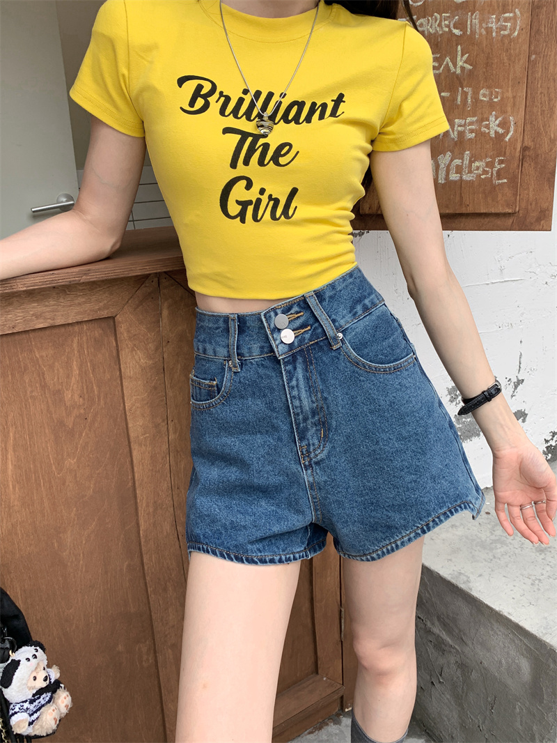 Blue denim shorts for women su - Shorts Denim Frayed recension och pris