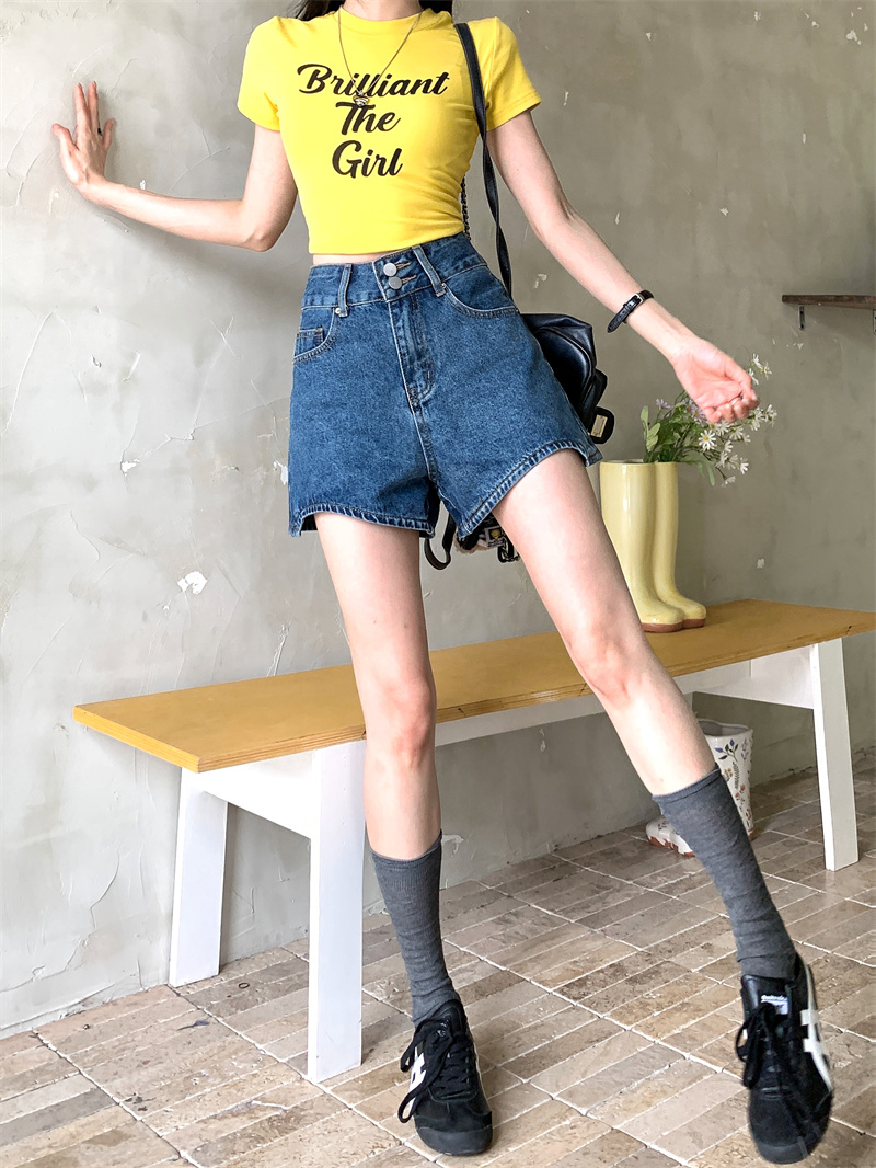 Blue denim shorts for women su - Shorts Denim Frayed recension och pris