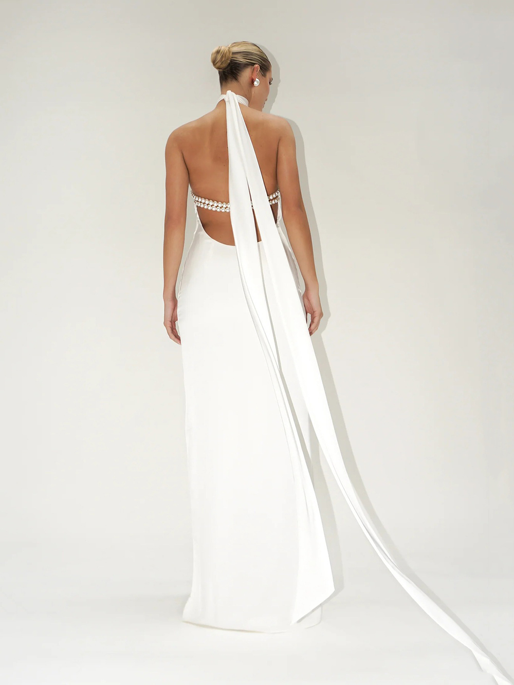 Elegant Solid Ribbon Women Hal - Maxi Dress Halter recension och pris