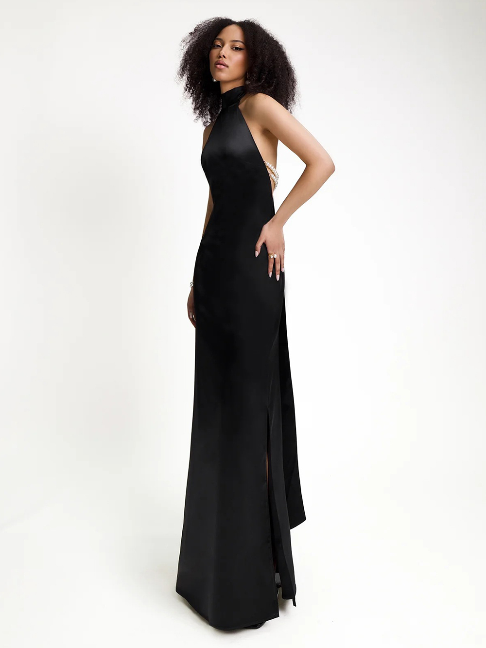 Elegant Solid Ribbon Women Hal - Maxi Dress Halter recension och pris
