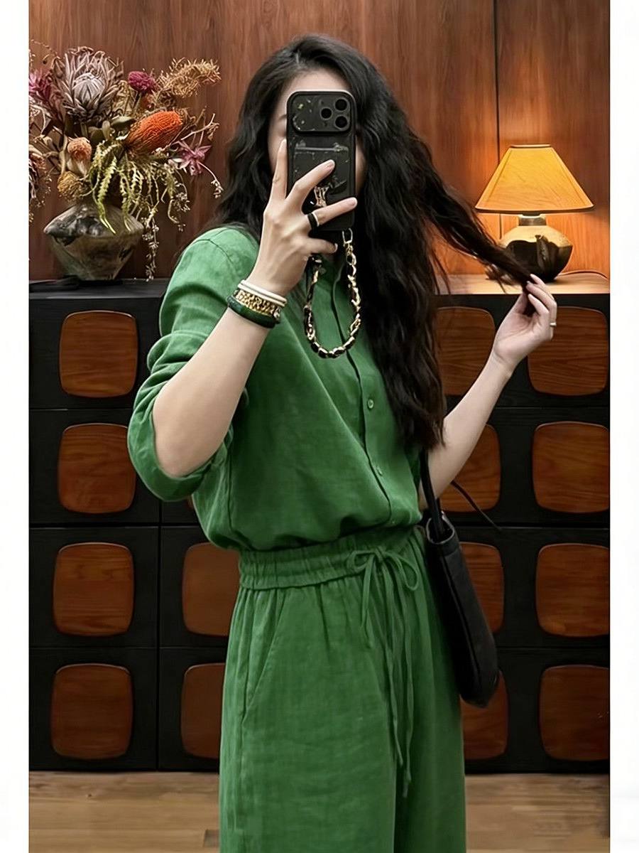 Loose Fit Linen Shirt And Wide - Linen Pant Wide recension och pris
